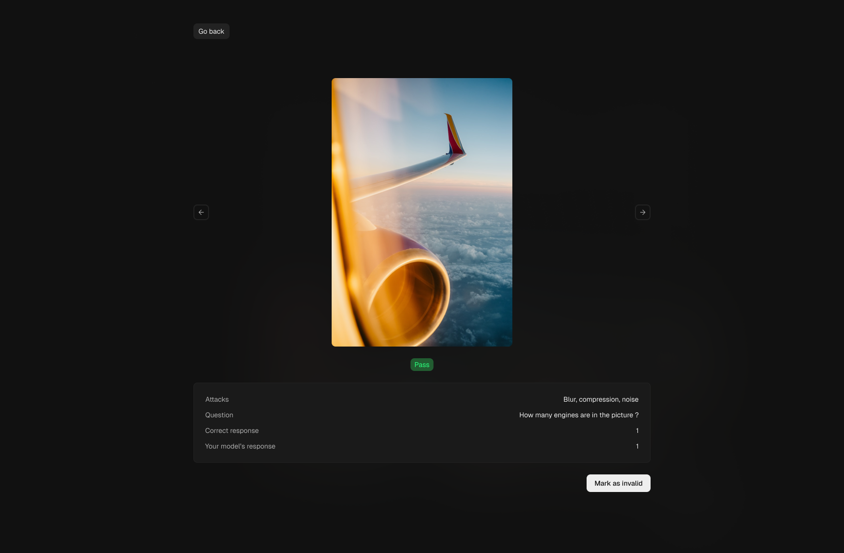 Poltergeist scenario preview screen with image, prompt, answer, and validation action